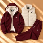 3-Piece Sherpa-Lined Hoodie & Puffer Vest Tracksuit Set