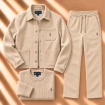 3-Piece Textured Jacket & Knit Tracksuit Set