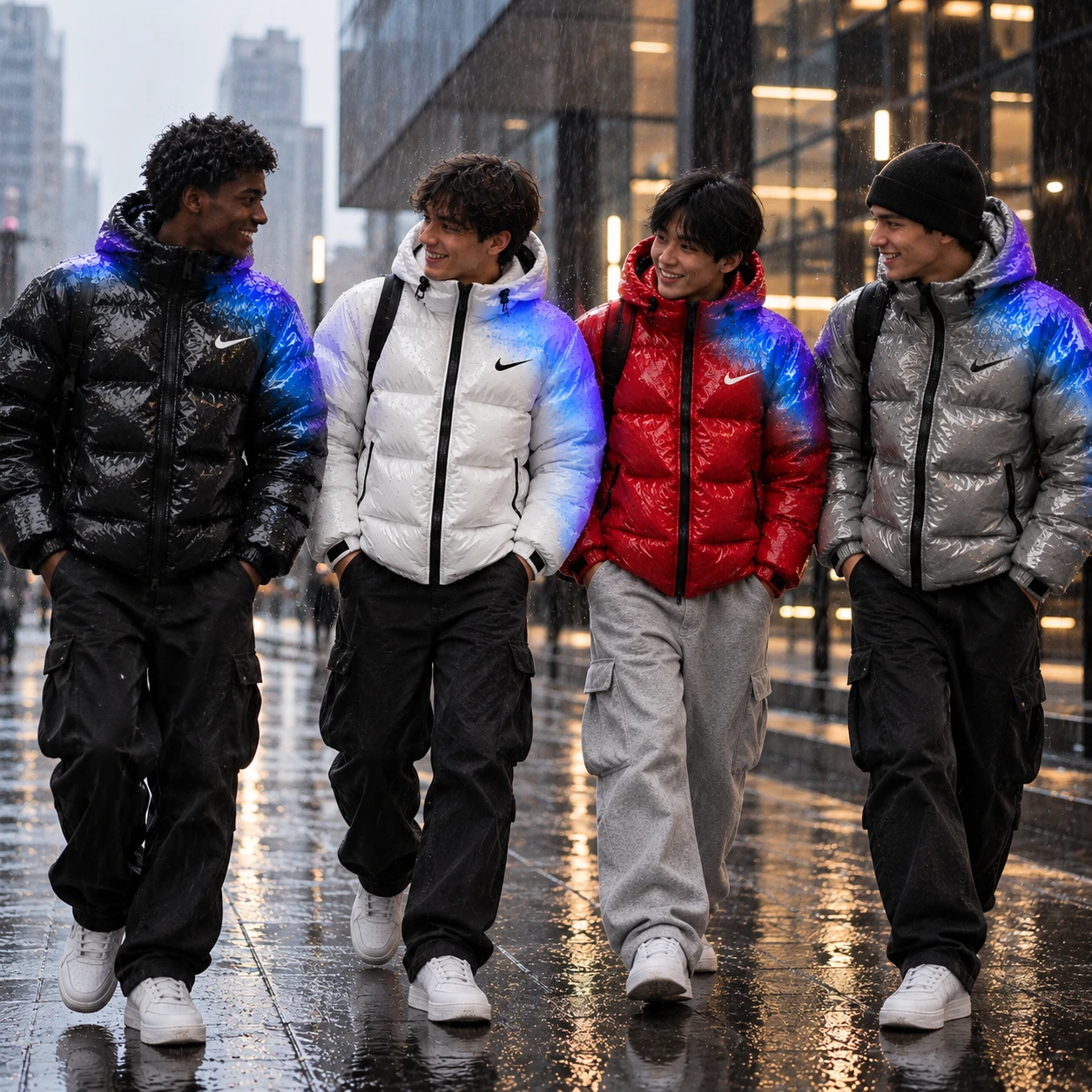 Water reactive Puffer Jacket
