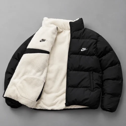 Reversible Sherpa Puffer Jacket – Black Reversible Sherpa Puffer Jacket – Black