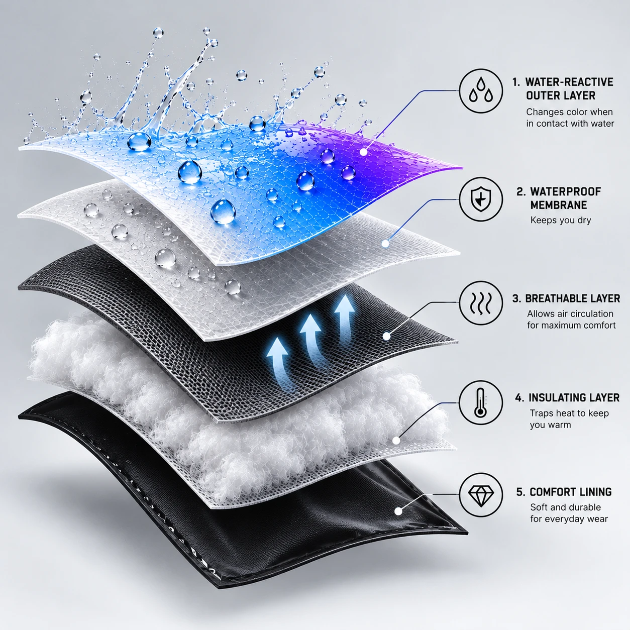 Water reactive Puffer Jacket