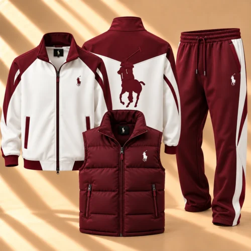 Heritage – Premium 3-Piece Tracksuit Set – Burgundy Heritage – Premium 3-Piece Tracksuit Set – Burgundy
