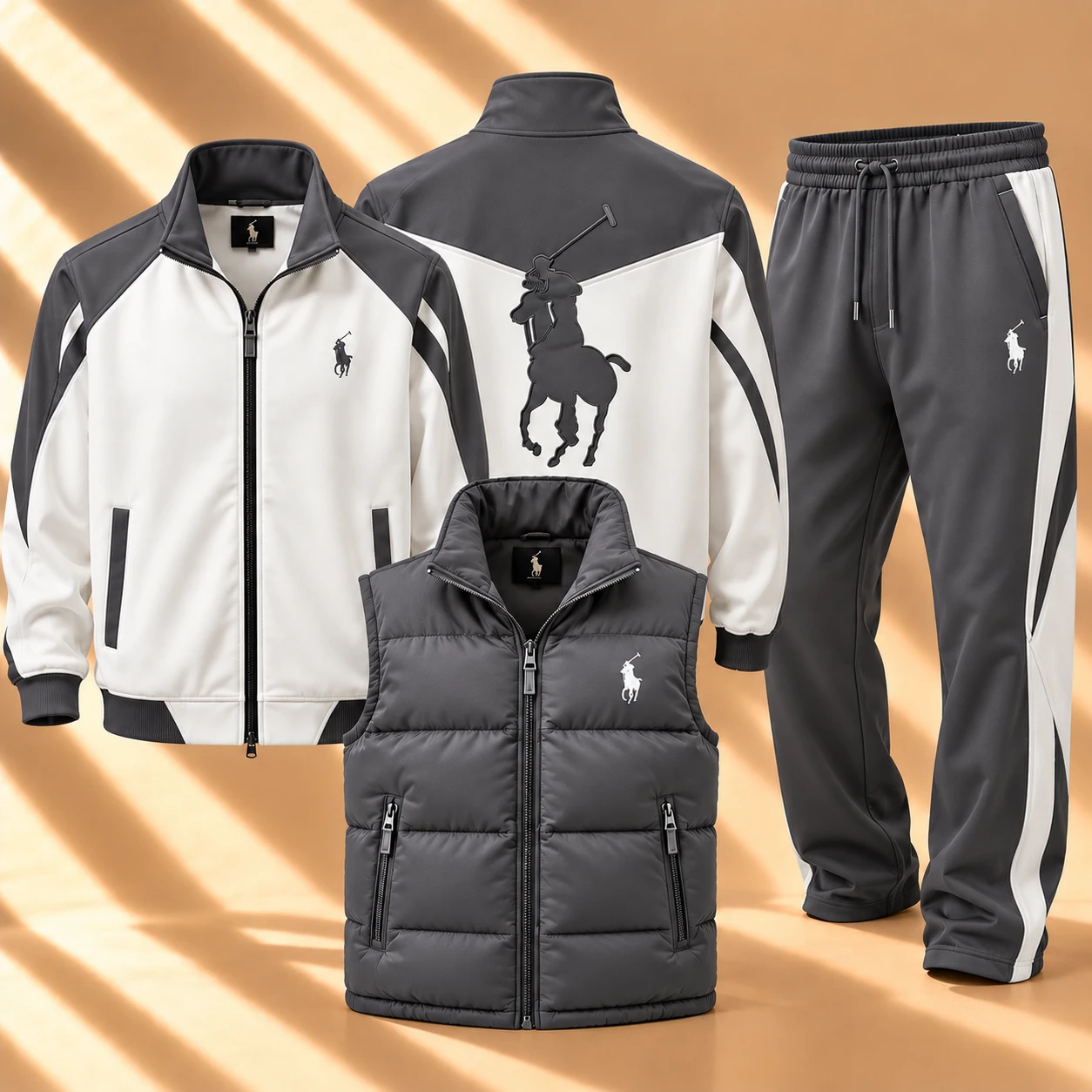 Heritage – Premium 3-Piece Tracksuit Set – Charcoal Grey