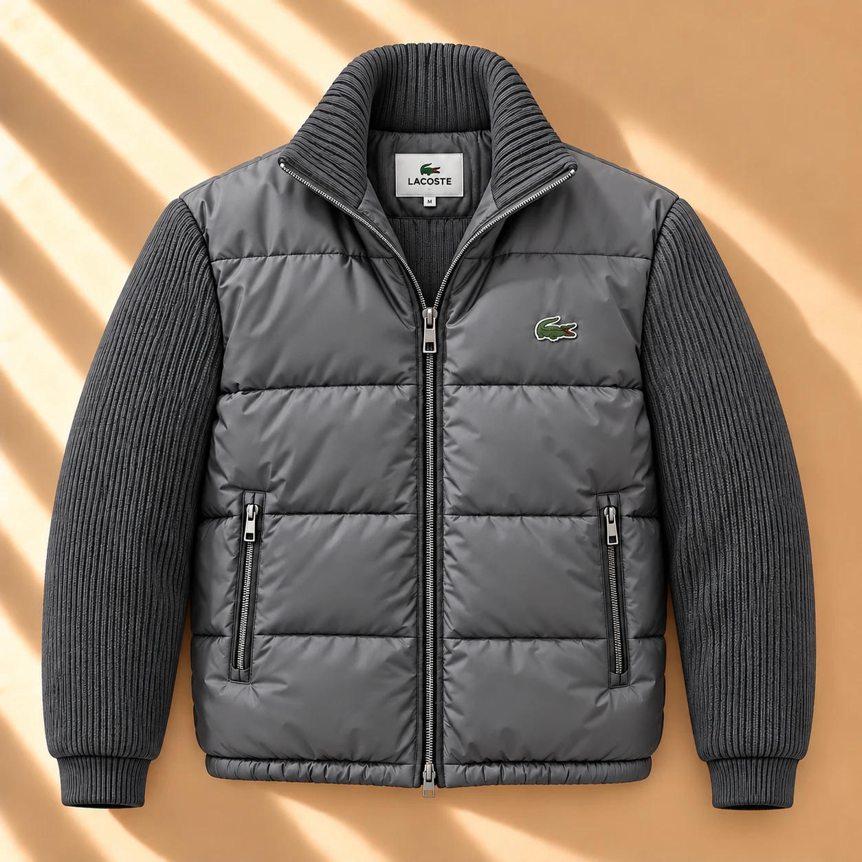 Hybrid Winter – Premium Quilted Knit Jacket – Graphite Grey