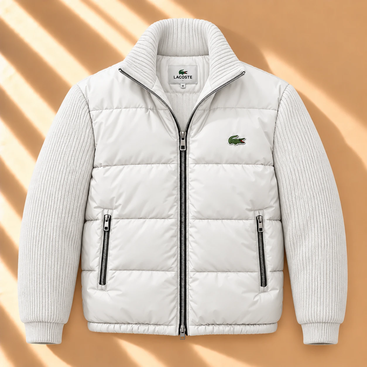 Hybrid Winter – Premium Quilted Knit Jacket – White