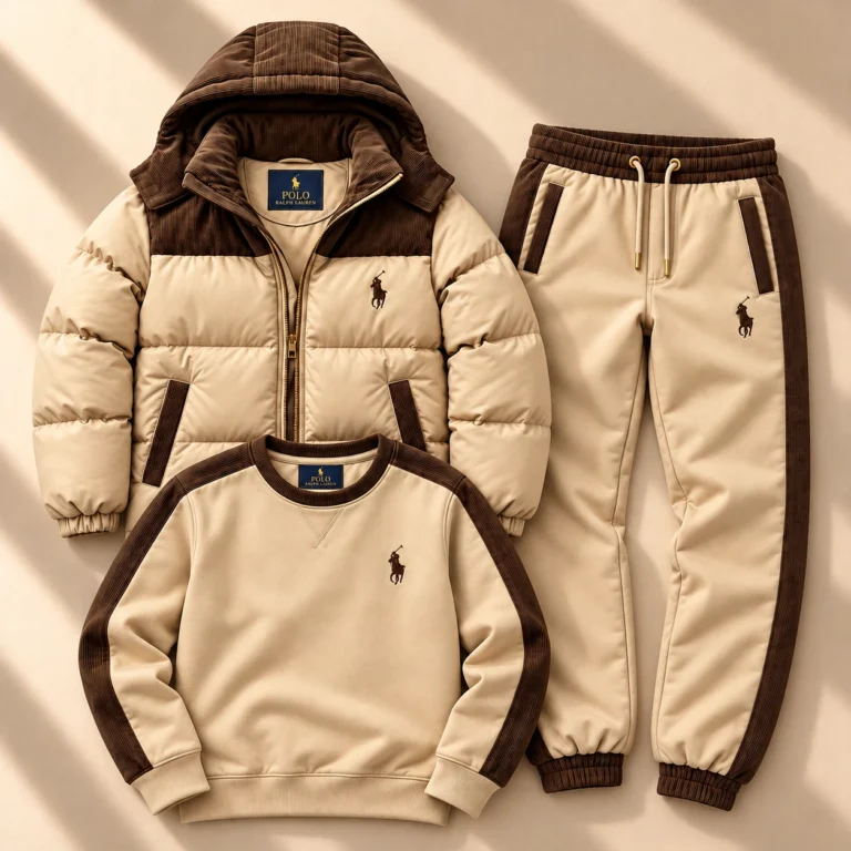 Premium 3-Piece Puffer Jacket & Tracksuit Set