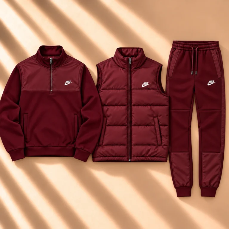 Premium 3-Piece Puffer Vest & Half-Zip Tracksuit Set