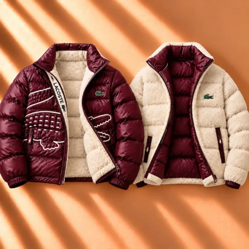 Premium Reversible Glossy Puffer & Sherpa Jacket – Burgundy Cream Premium Reversible Glossy Puffer & Sherpa Jacket – Burgundy Cream